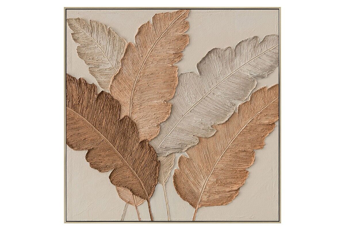 TA7068 - PINTURA DESNUDA CON RELIEVES DE HOJAS DE PALMA - GALERÍA