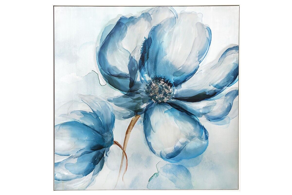 TA7076 - DIPINTO FIORE BLU DIPINTO ALLUMINIO - GALLERIA