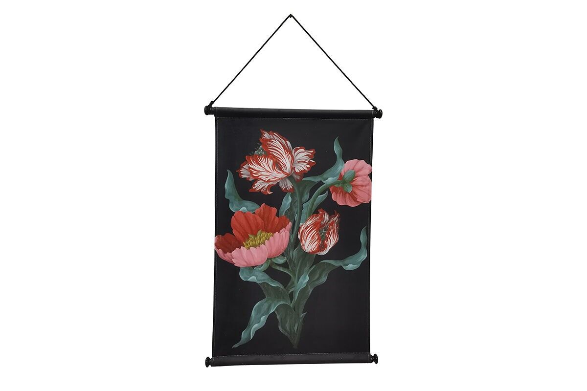 TA7097 - KAKEMONO-LEINWAND MIT PFINGSTROSEN-STRAUSS - GALERIE