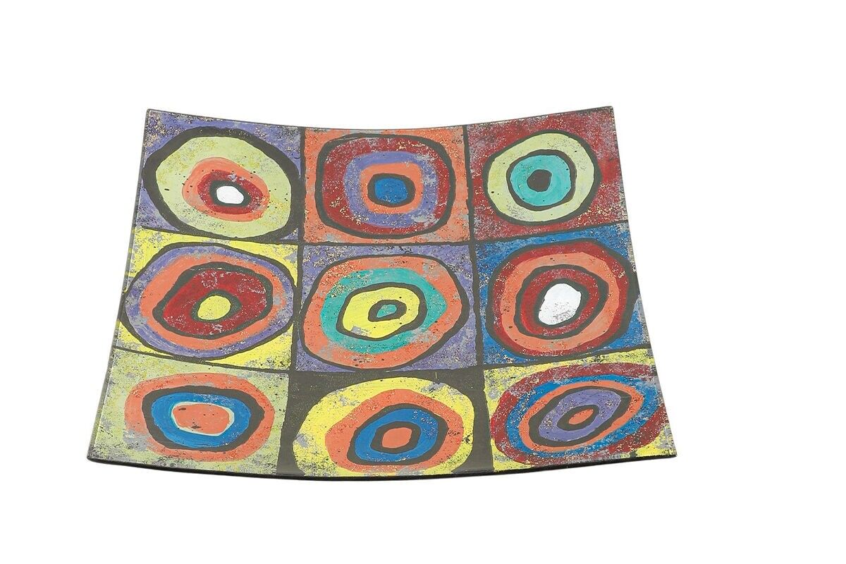 PIATTO DI VETRO QUADRATO KANDINSKY - ACAPULCO