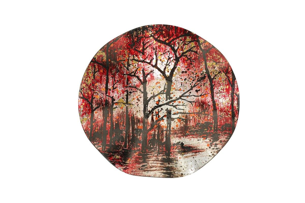 PIATTO ROTONDO IN VETRO PASSEGGIATA NELLA FORESTA - ACAPULCO