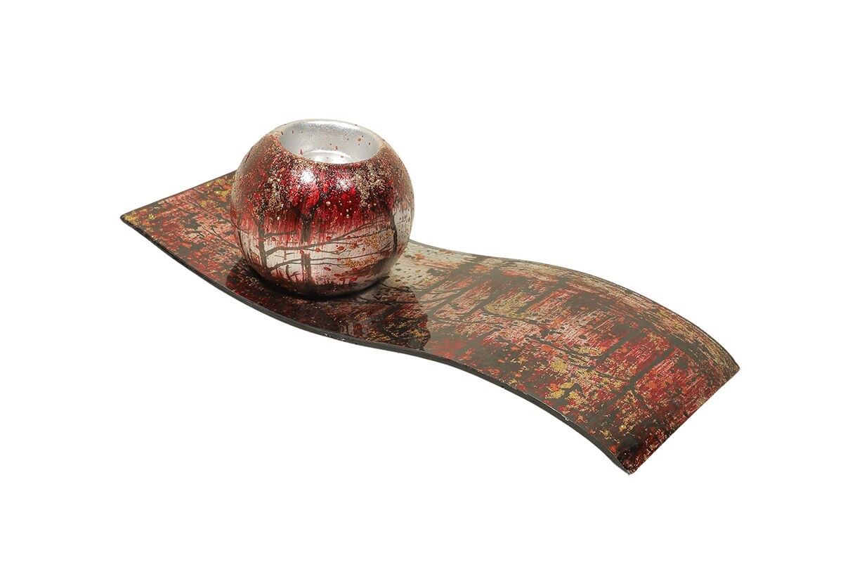 PORTACANDELE SU PIATTO PASSEGGIATA NELLA FORESTA - ACAPULCO