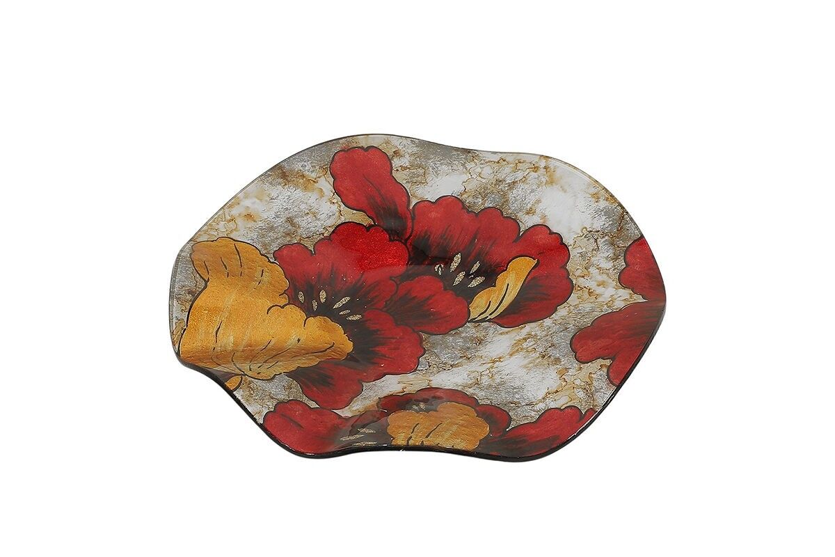 PIATTO TONDO IRIS ROSSO E ORO - ACAPULCO