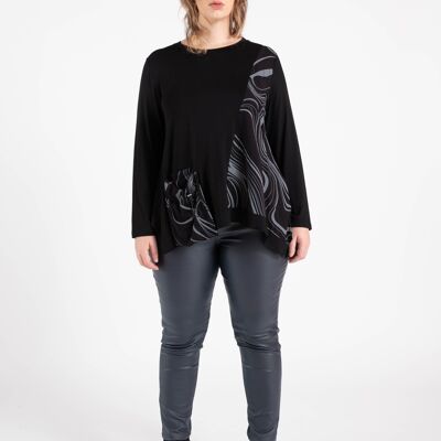 T-shirt semi-stampata taglie forti (C6302)
