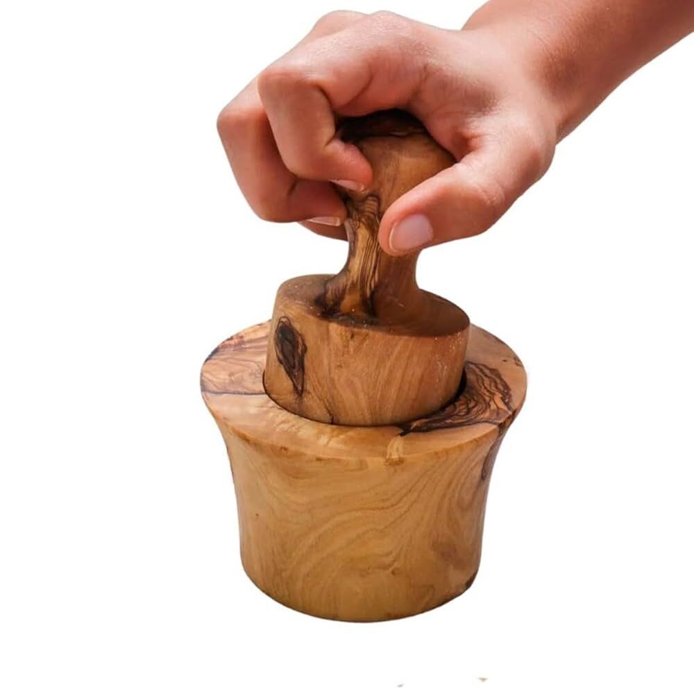 Spremiaglio in legno d'ulivo - Autentico e naturale 14 cm