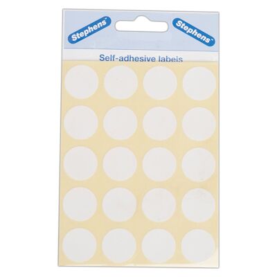 Etichette autoadesive bianche Stephens da 19 mm, ideali per tabelle premi, imballaggi, etichettatura, organizzazione, abbellimento di superfici, tra cui carta, legno, plastica e altro ancora.