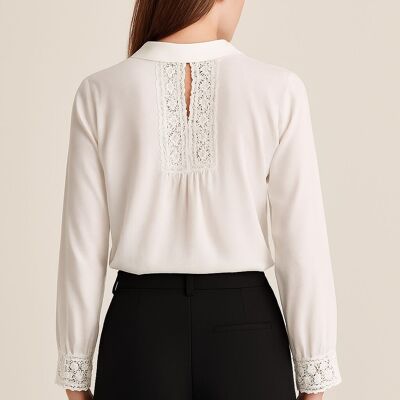 Chemise dentelle au dos A929 – Élégance & raffinement