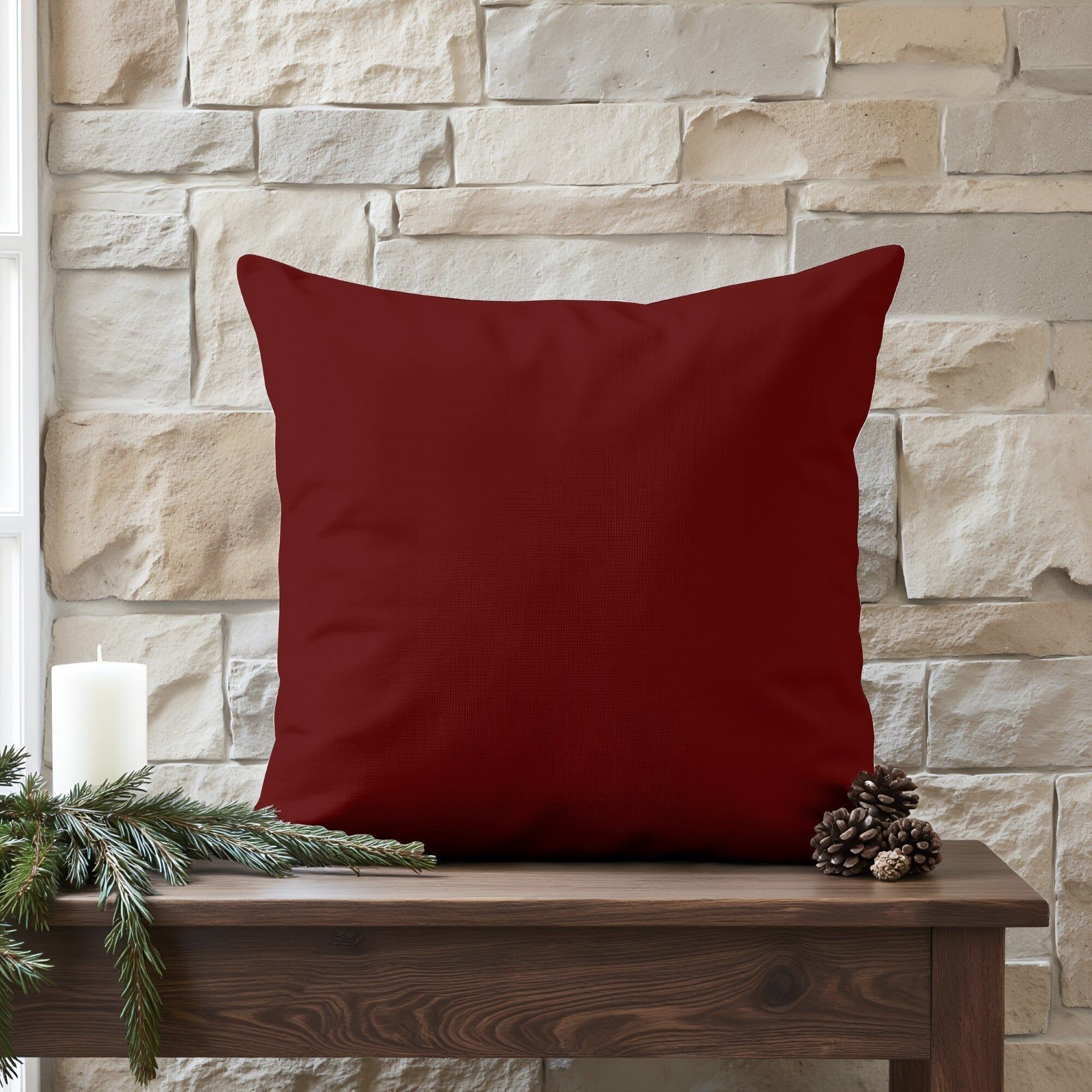 100% cotton cushion cover, plain red, 50x50 cm