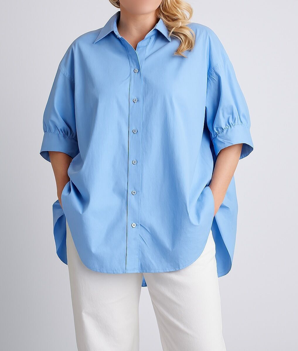 Chemise femme oversize A951 – Élégance décontractée, en 100% coton