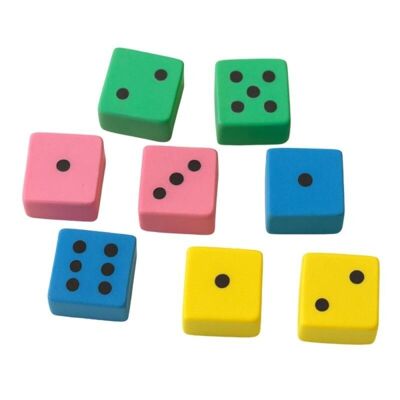 Paquete de 8 borradores de dados de colores surtidos, forma original para la escuela o la oficina