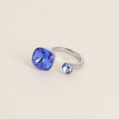 Beata Silberring - verziert mit 2 Swarovski® Kristallen