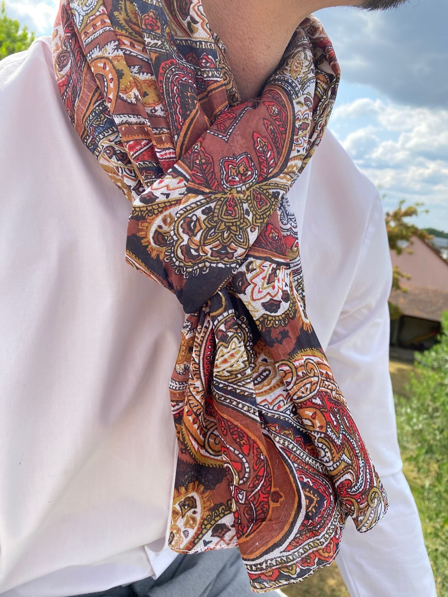 Bufanda de hombre 100% algodón indio