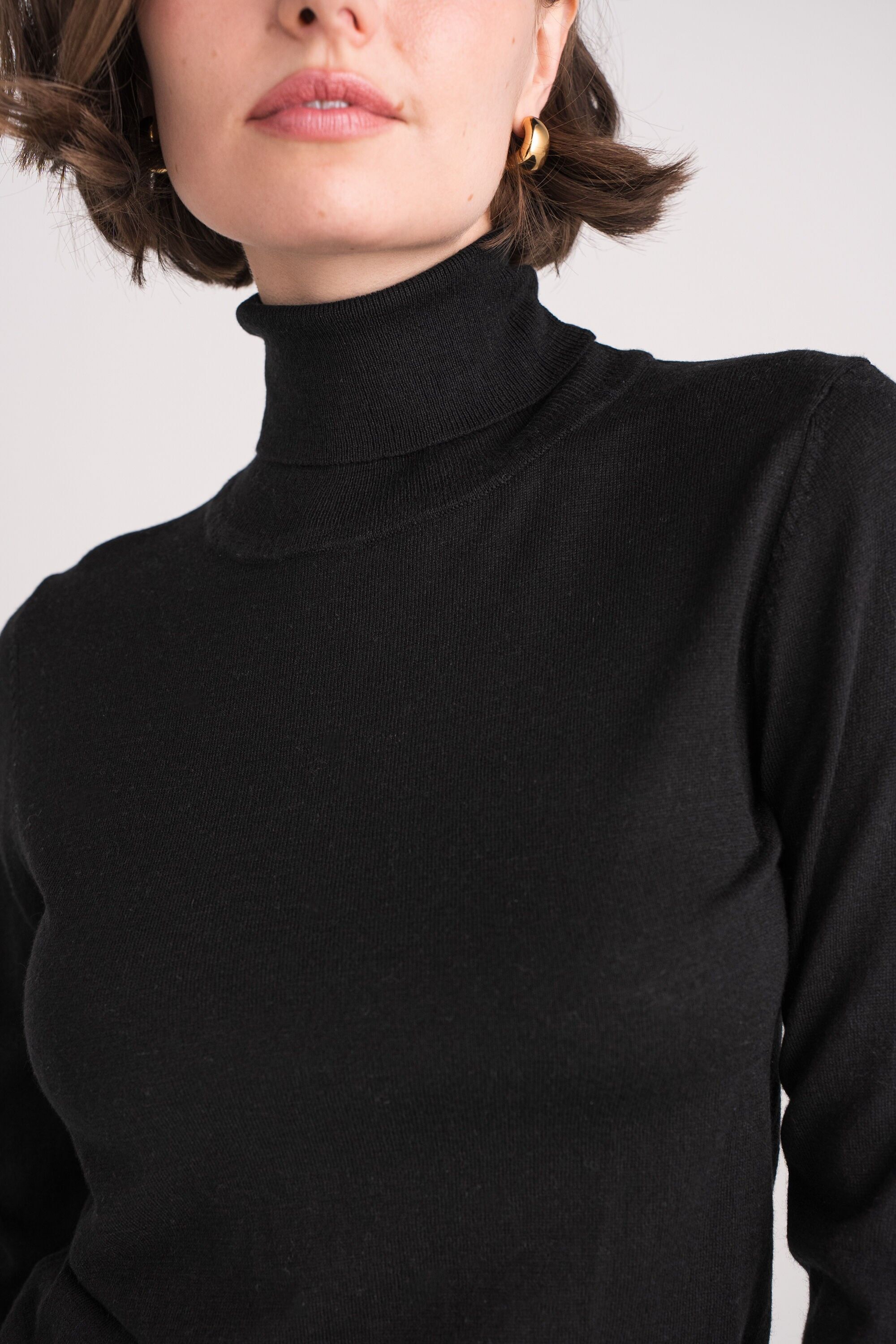 Rollkragenpullover aus Seide und Kaschmir