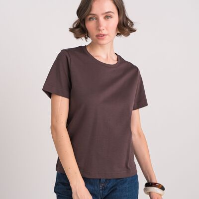 T-shirt girocollo a maniche corte in cotone di alta qualità