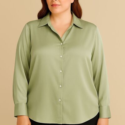 Chemise satinée grande taille – Réf.A918-1