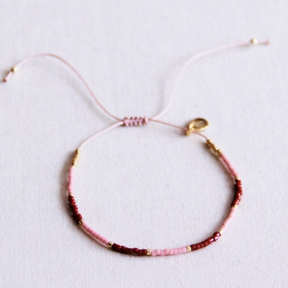 Bracciale Miyuki color blocking - bordeaux/lilla