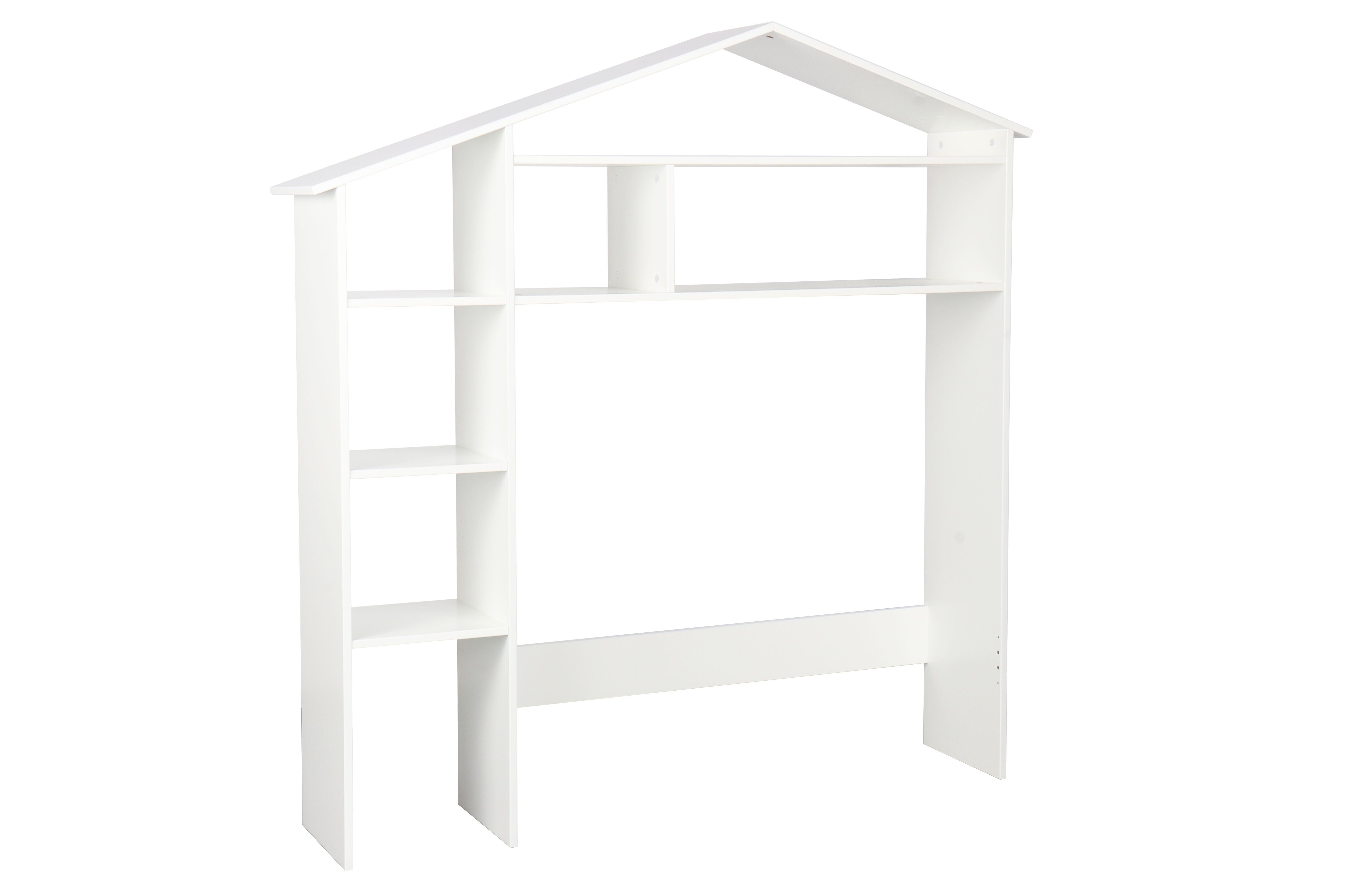 7 offene Fächer in Form eines Hauses