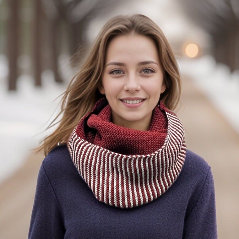 Pandji - Scaldacollo doppio mezzo e mezzo - Rosso scuro