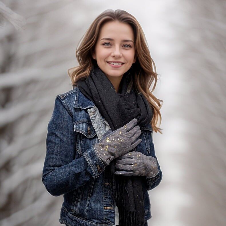 Guanti Splatters of Sparkle - Grigio