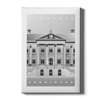 Hôtel de ville de Groningen - Plexiglas - 150 x 225 cm - Gris 2