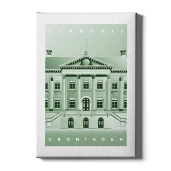 Hôtel de ville de Groningen - Affiche encadrée - 20 x 30 cm - Vert 3