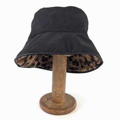 Cappello impermeabile con fodera a forma di orsetto - Stampa animalier