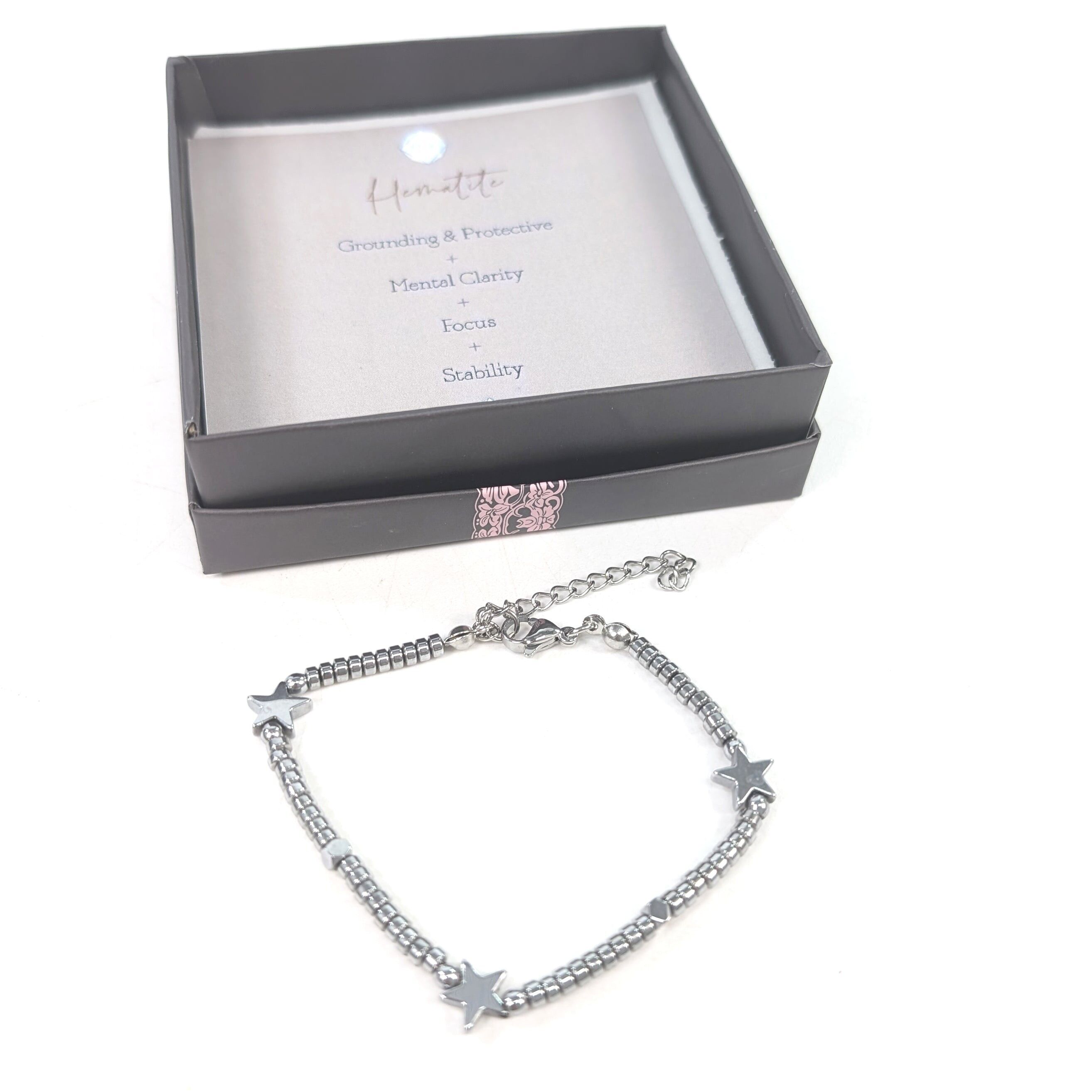 Bracciale con stelle di ematite - Argento