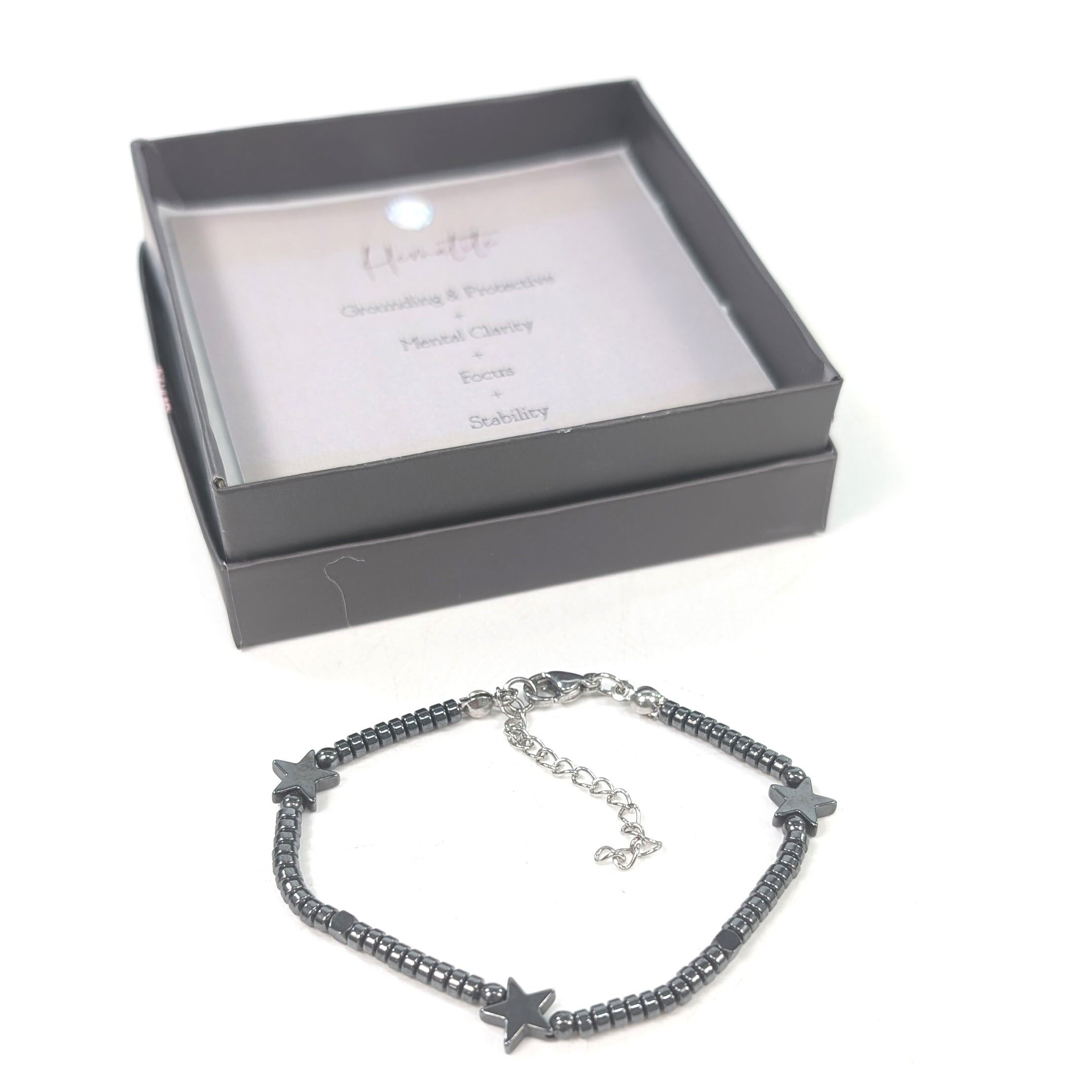 Bracciale con stelle in ematite - Nero