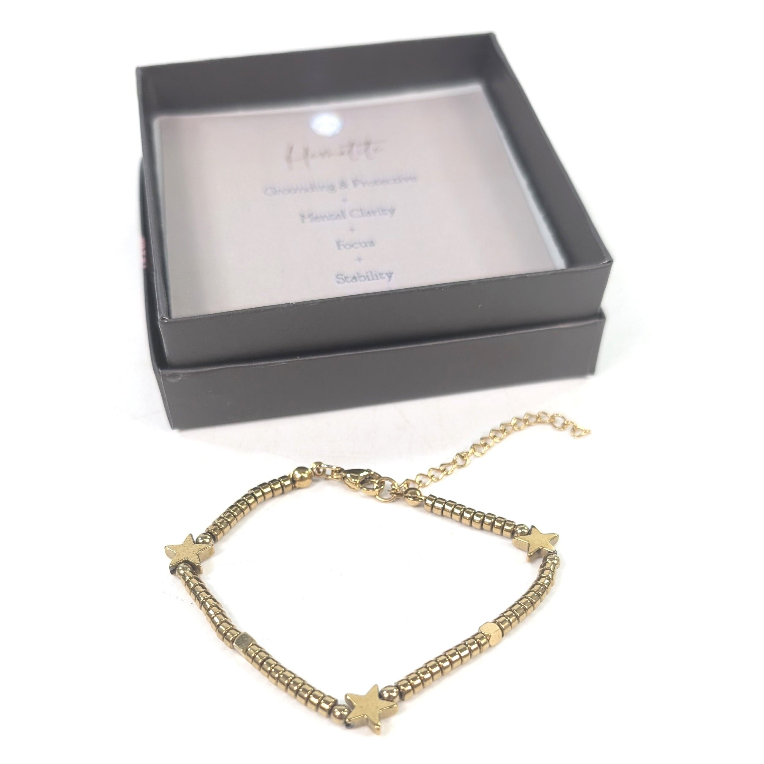 Bracciale con stelle di ematite - Oro