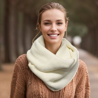 Lovina - Close Knit Double Snood - Cream