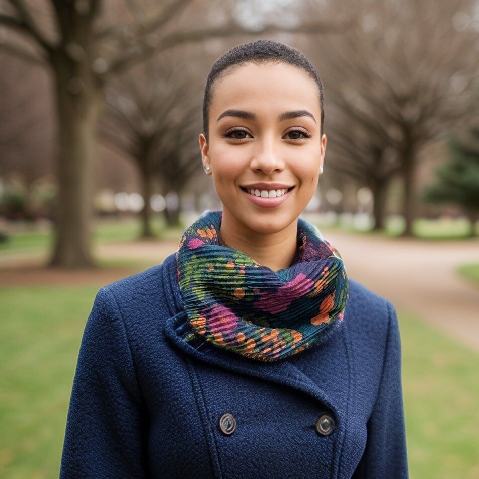 Sciarpa magnetica Teal Garden - Design esclusivo