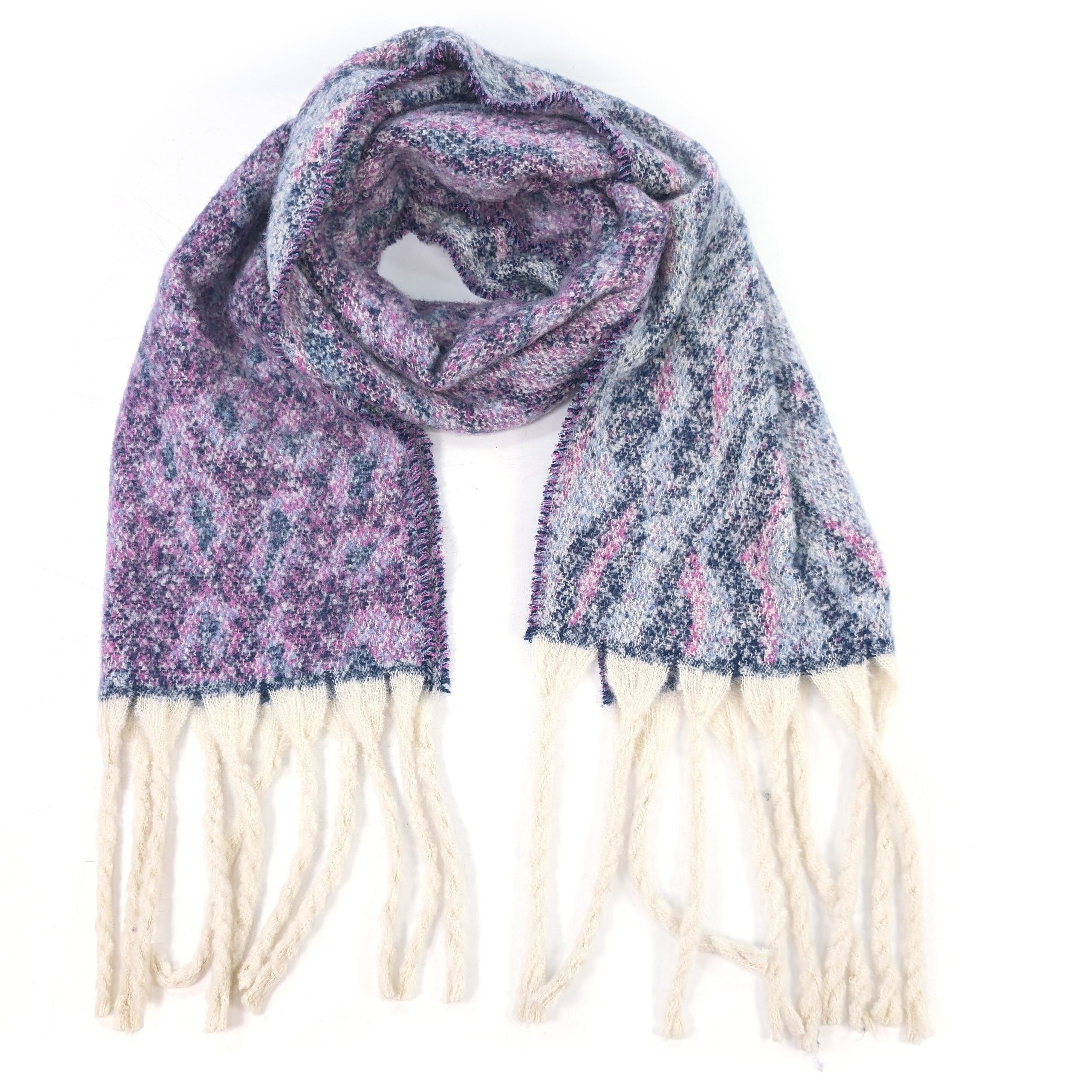 Alila - Sciarpa extra spessa con stampa animalier (40x180cm) - Viola