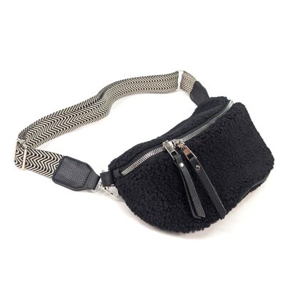 Sac bandoulière - Ours en peluche - Noir