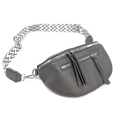 Sac bandoulière en cuir vegan gris
