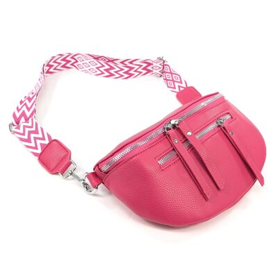 Sac bandoulière en cuir vegan rose