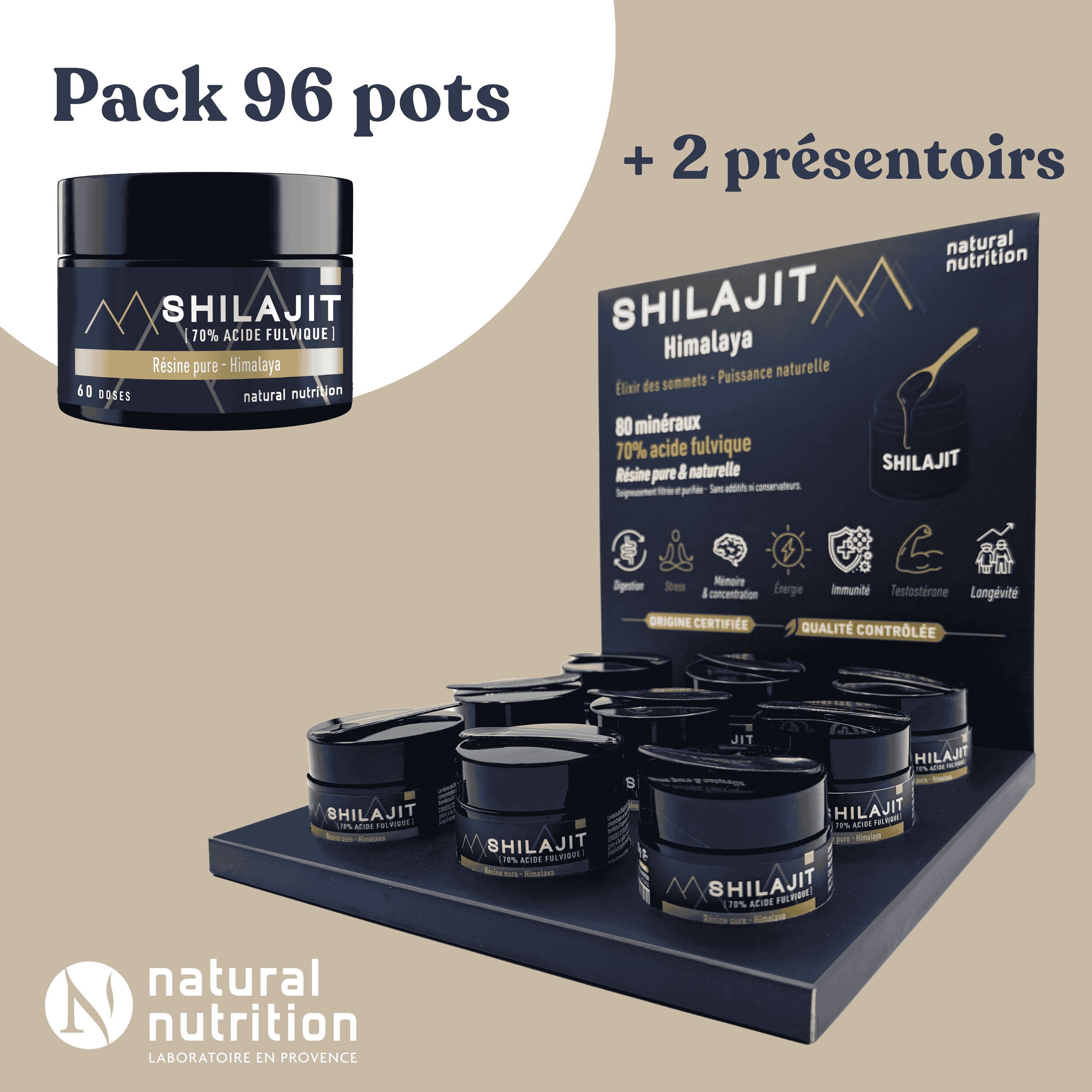 Shilajit Pack 96 Gläser + 2 Displays