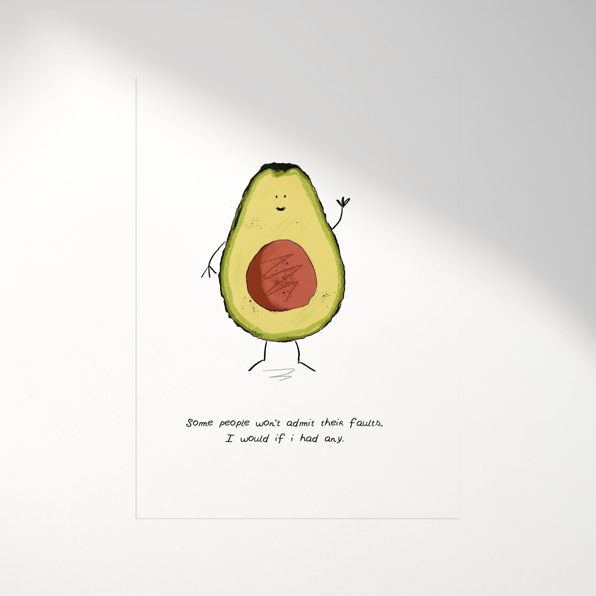 Avocado Illustrierter Kunstdruck - A4