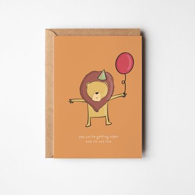 No soy un león – Tarjeta de cumpleaños divertida
