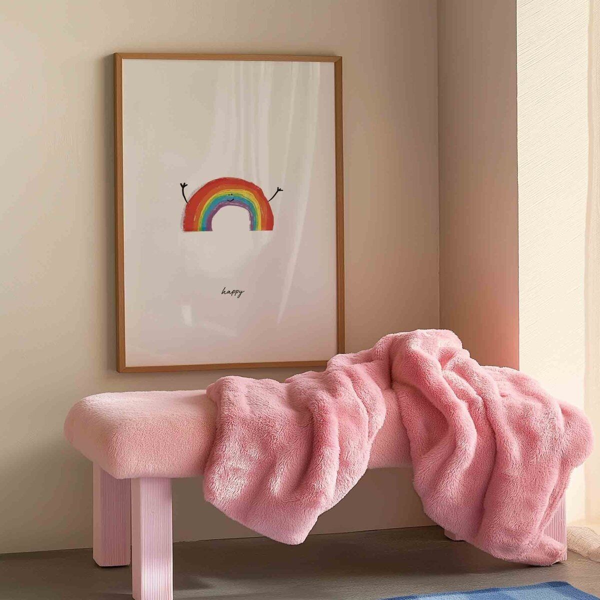 Fröhlicher Regenbogen-Wandkunstdruck – Verschönern Sie Ihr Kinderzimmer