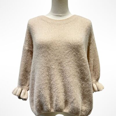 Maglione oversize in morbida maglia - Scollo tondo e maniche a sbuffo - ALPACA - 10300