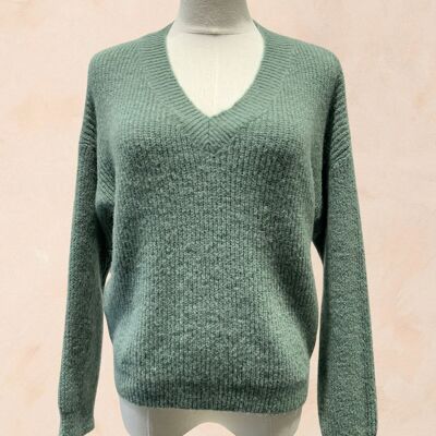 Pull col V doux et élégant – Confort & Style - ALPAGA - 10293