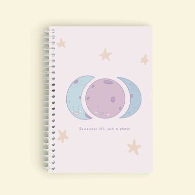 Cuaderno A5 con espiral y tapa dura: «Recuerda que es solo una fase»