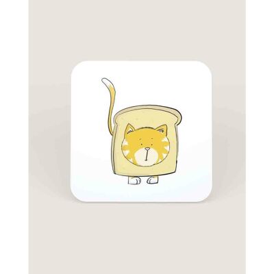 Posavasos con forma de gato atrapado en pan