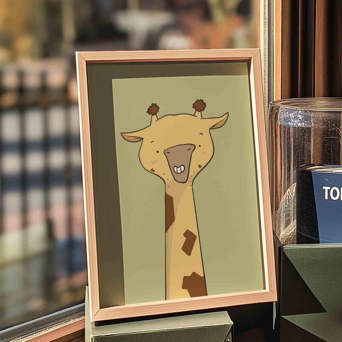 Niedlicher Giraffen-Wand-Kunstdruck