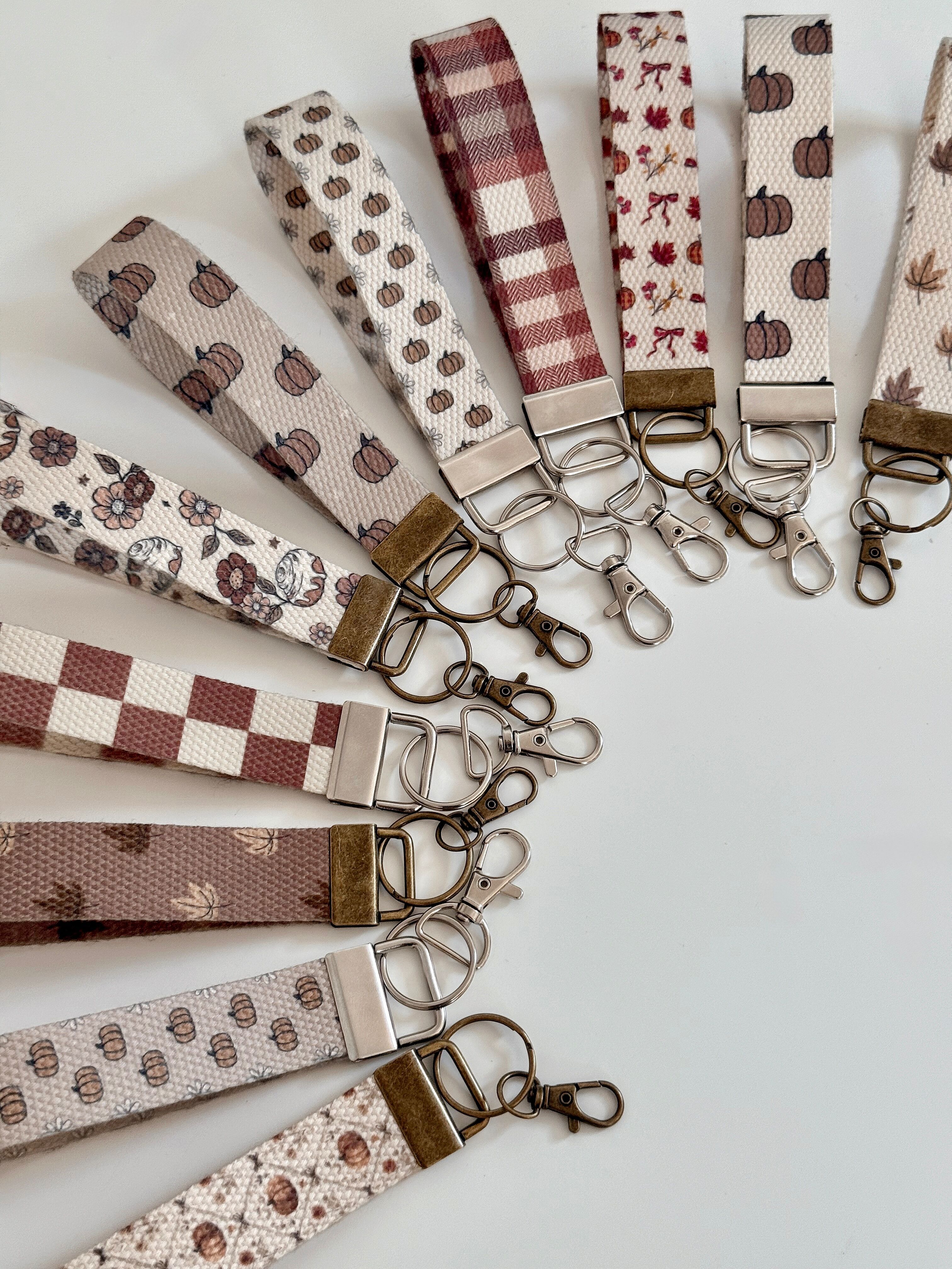 Autumn Canvas Wrist Lanyards Cute Handmade Accessory