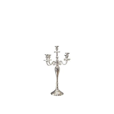Portacandele argento a 5 luci da 40 cm