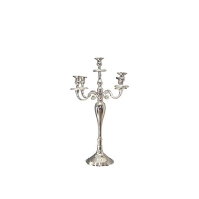 Portacandele argento a 5 luci da 60 cm