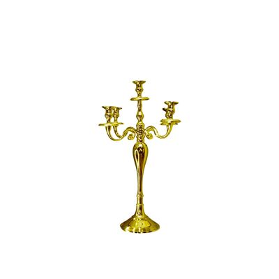 Portacandele dorato a 5 luci da 60 cm