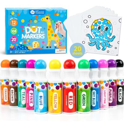 Livre de coloriage avec peinture à points, 12 pièces