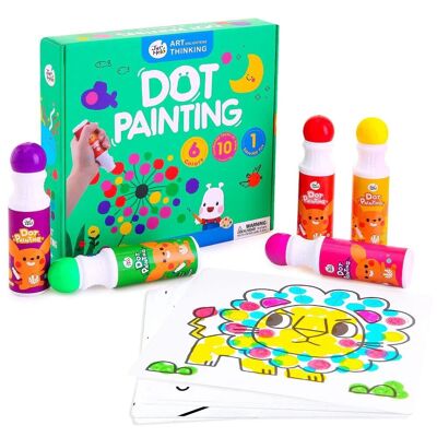 Pintura de puntos con libros para colorear 6 piezas